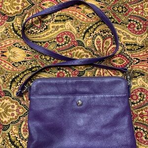 Grace Adele Purple Leather Crossbody Bag